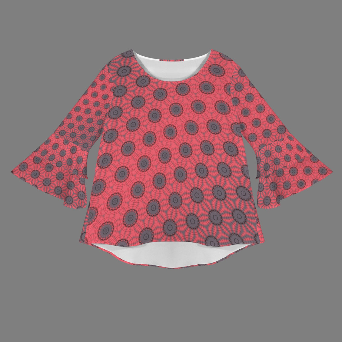 Layered Flare Sleeve Blouse Red Milkweed