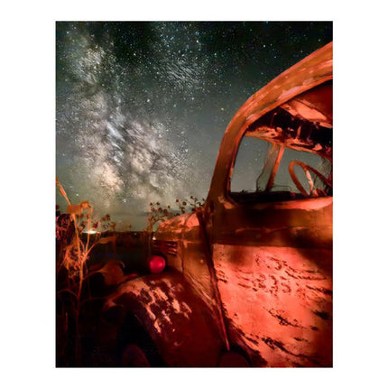Design Diamond Painting 16"×20"(Vertical) Old Truck Under the Milkway