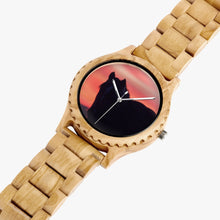 Load image into Gallery viewer, Wooden Watch Italian Olive Horse Sunrise Orange
