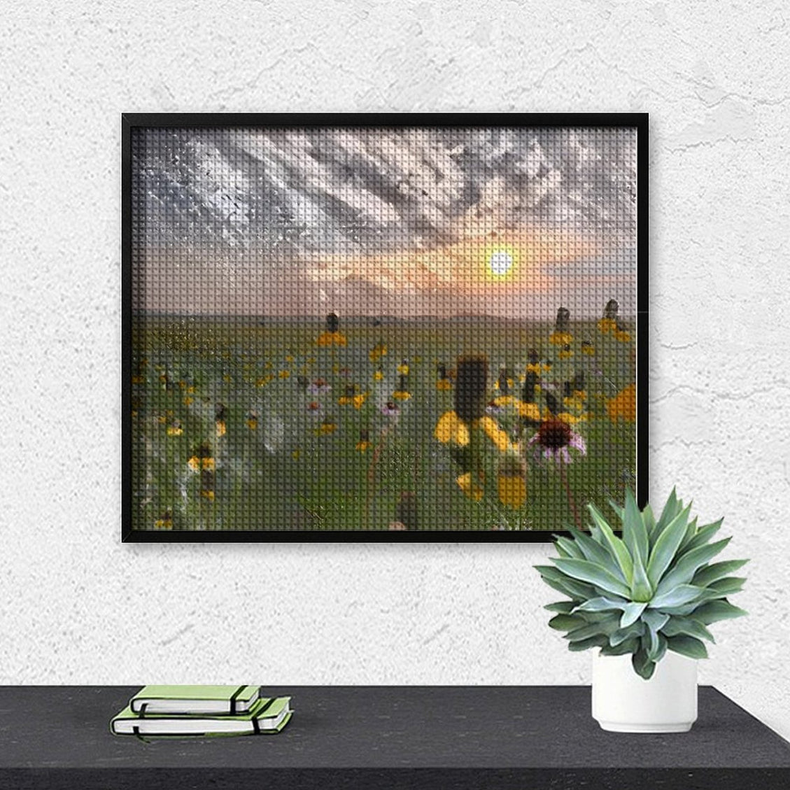Design Diamond Painting 20"×16"(Horizontal) Wildflowers on the Prairie South Grand River II