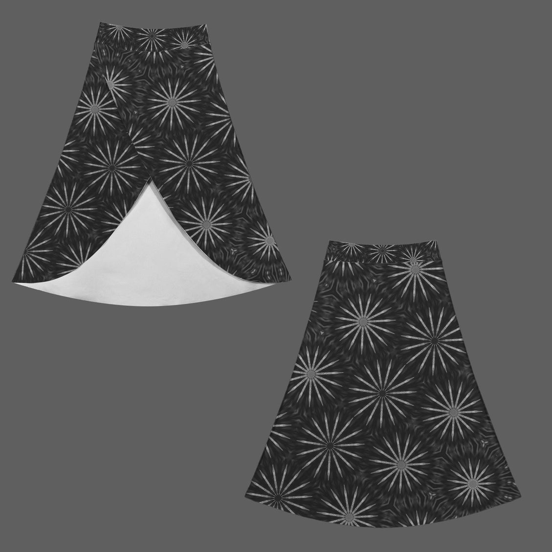 Skort Black and White Geometric