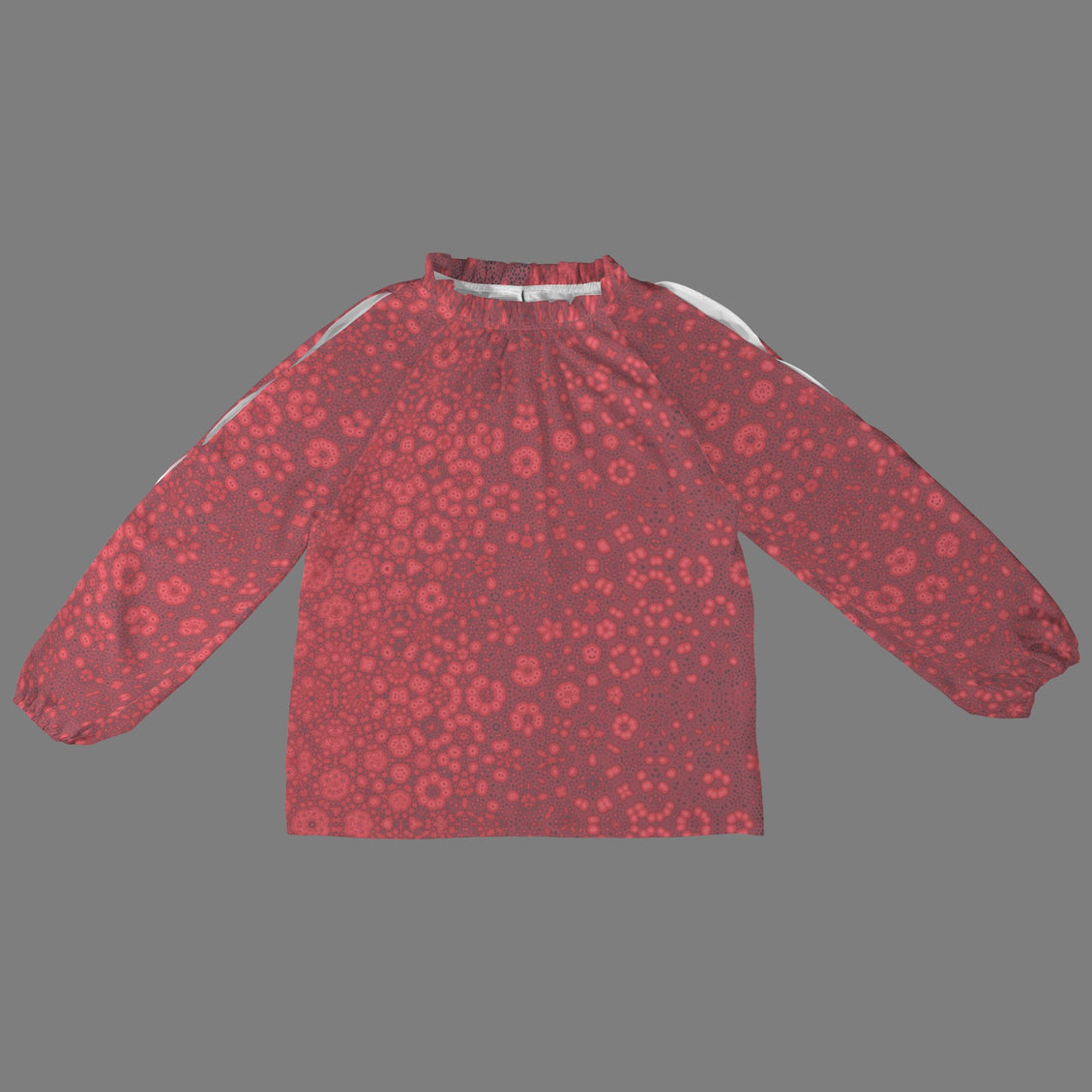 Long Slit Sleeve Blouse Red MIlkweed