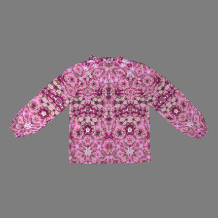 Long Slit Sleeve Blouse Pink Milkweed