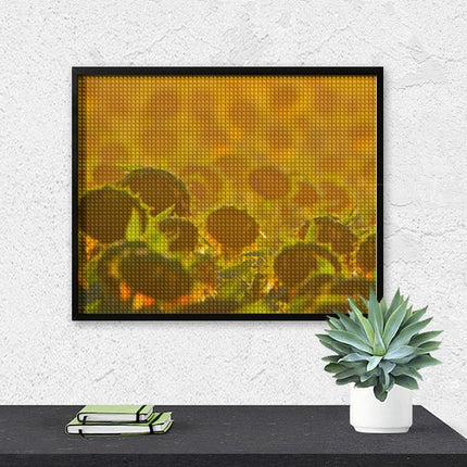 Design Diamond Painting 20"×16"(Horizontal) Golden Sunset Sunflowers