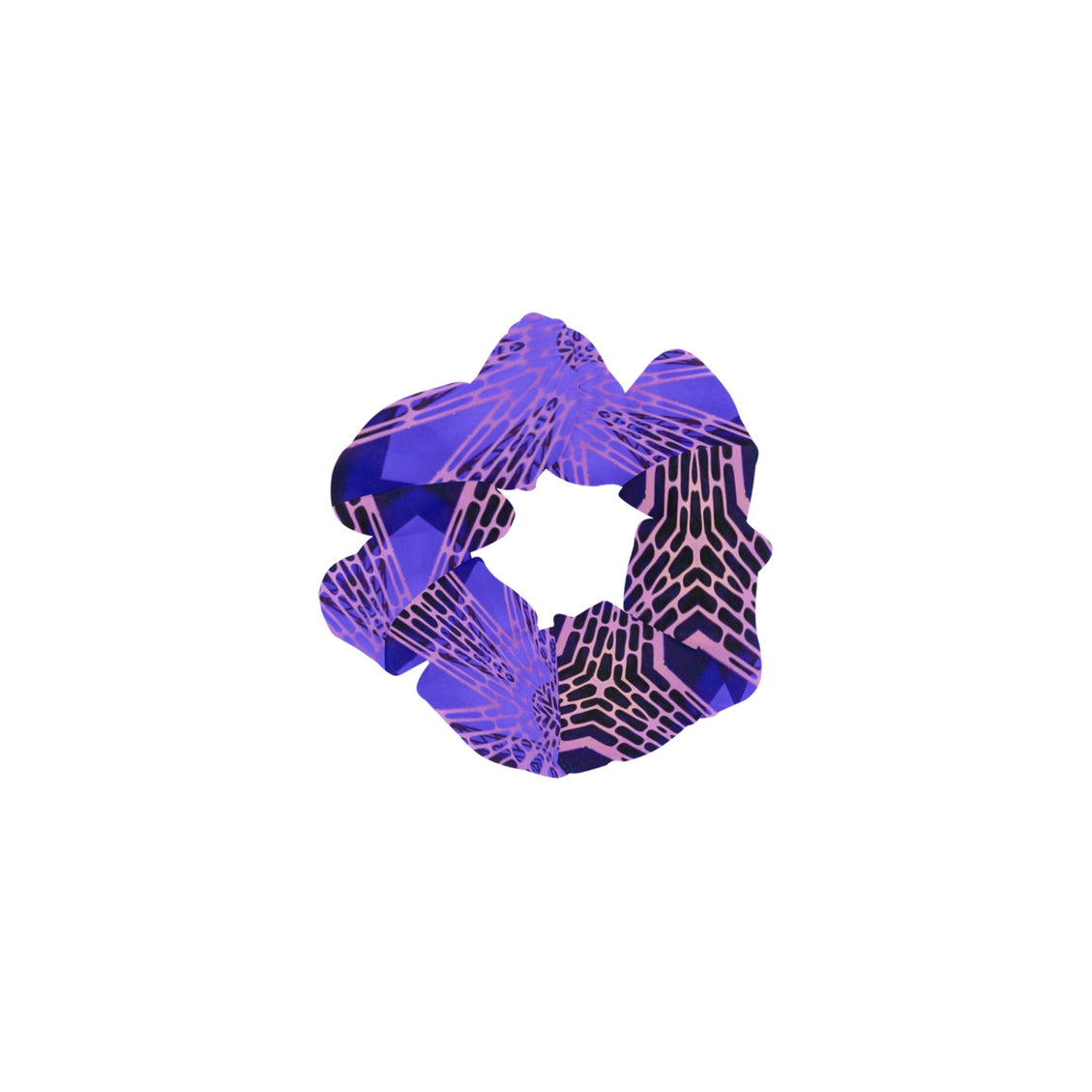 Scrunchie Purple Copper Black Geometric