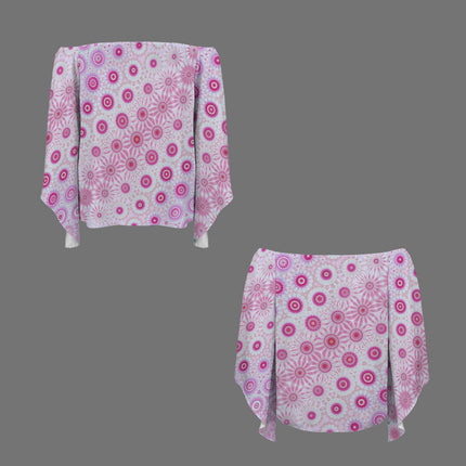 Trumpet Sleeve Blouse Peonies