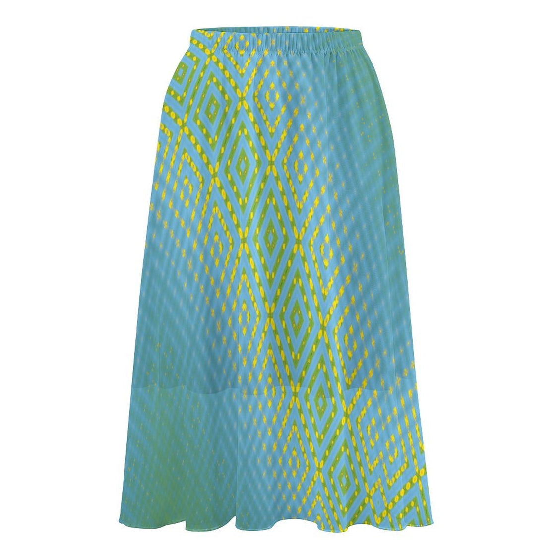 Layered Chiffon Skirt Gold Sunflower Green Blue