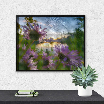 Design Diamond Painting 20"×16"(Horizontal) Asters Sylvan Lake