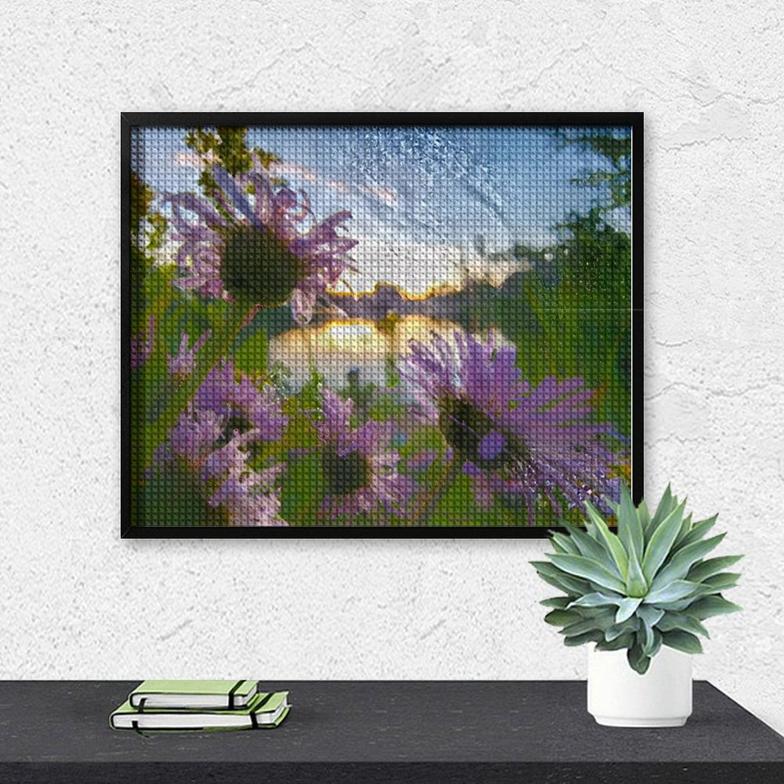 Design Diamond Painting 20"×16"(Horizontal) Asters Sylvan Lake