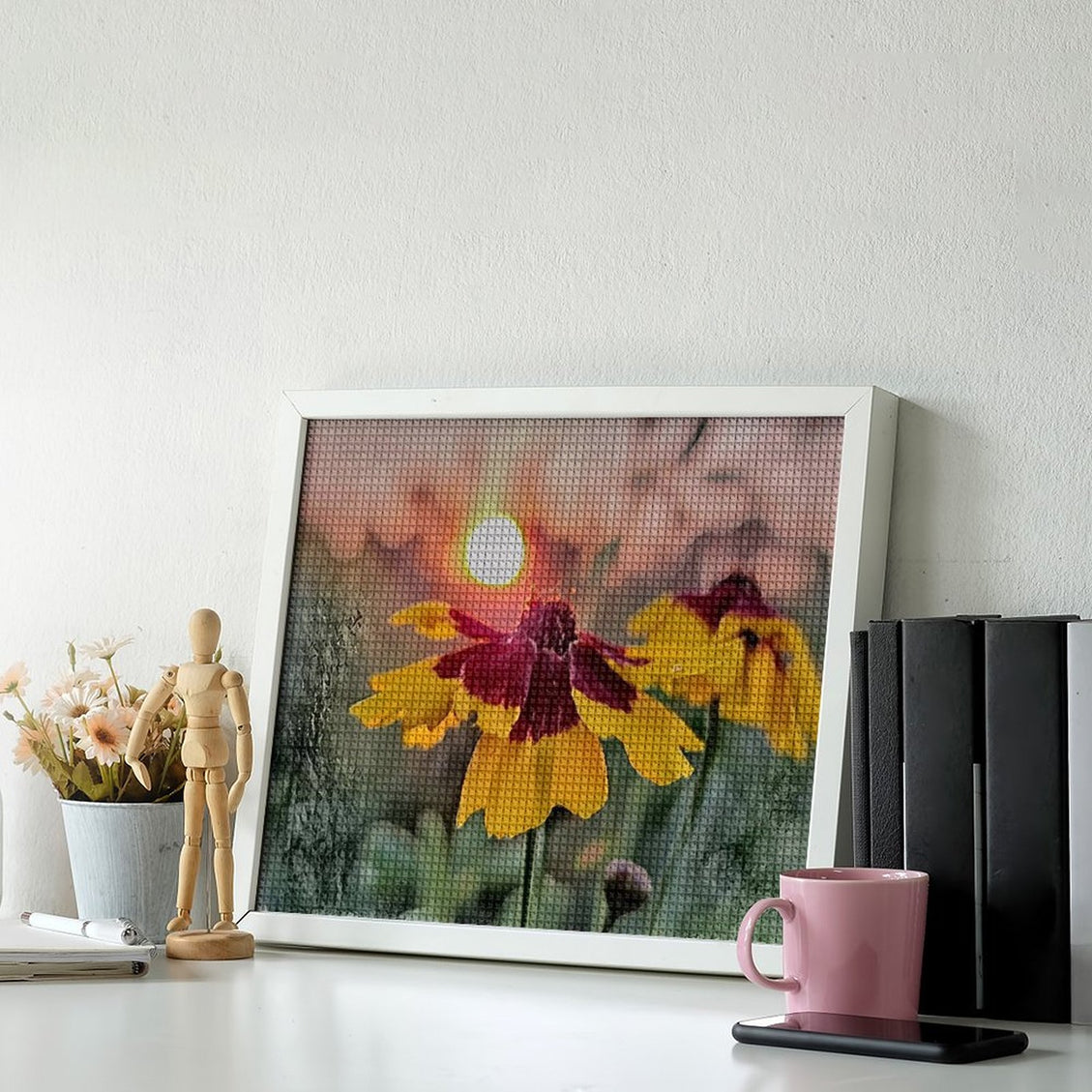 Design Diamond Painting 20"×16"(Horizontal) Coreopsis on the Grand River