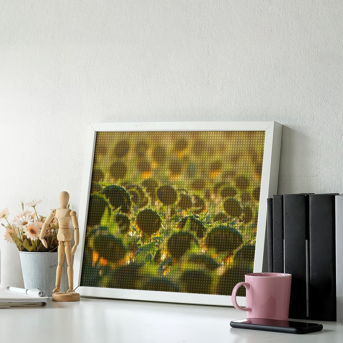 Design Diamond Painting 20"×16"(Horizontal) Dusty Sunset Sunflowers
