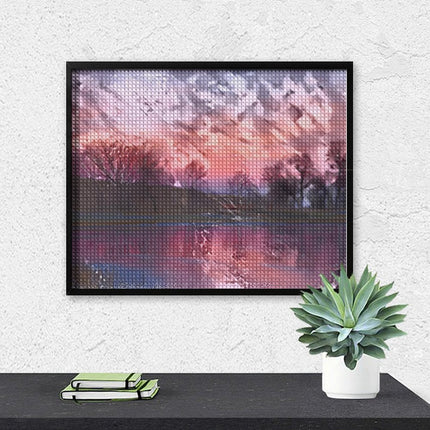 Design Diamond Painting 20"×16"(Horizontal) Sunset on the South Grand River South Dakota
