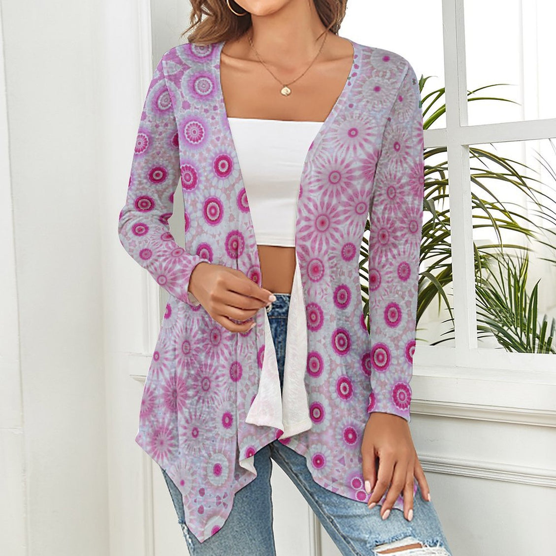 Knitted Cardigan Peonies