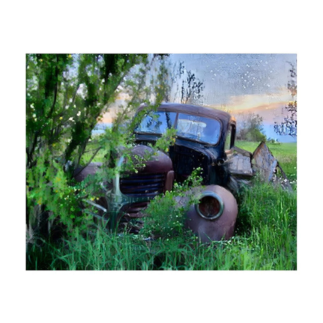 Design Diamond Painting 20"×16"(Horizontal) Old Truck in the Weeds
