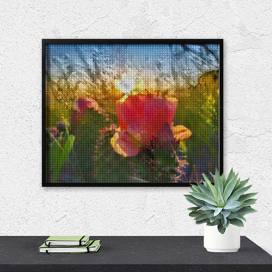 Design Diamond Painting 20"×16"(Horizontal) Blooming Cacti Hugh Glass Park