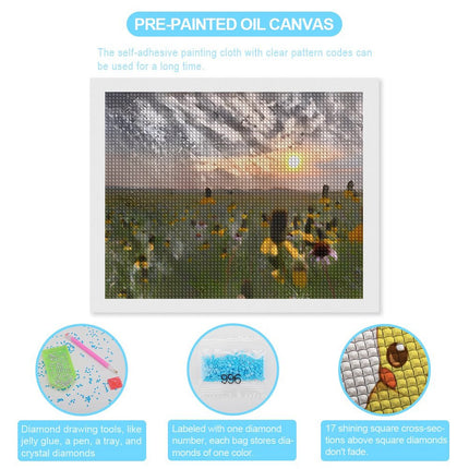 Design Diamond Painting 20"×16"(Horizontal) Wildflowers on the Prairie South Grand River II
