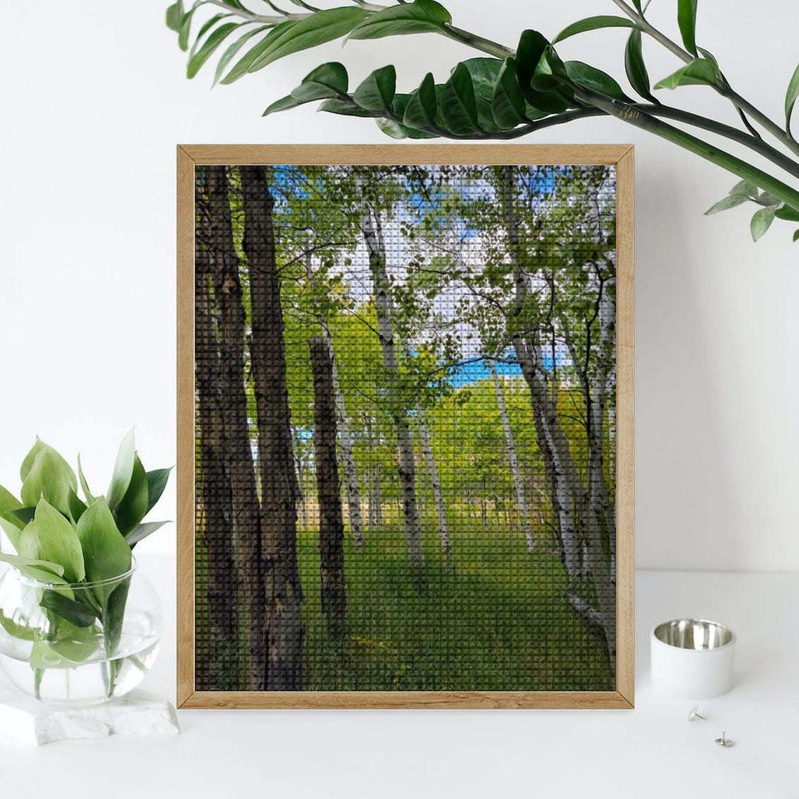 Design Diamond Painting 16"×20"(Vertical) Aspens in Wyoming