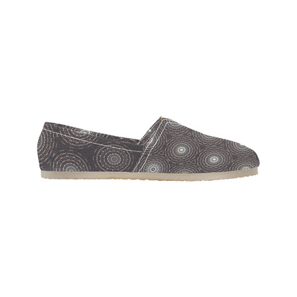 Espadrilles Canvas Charcoal Gray Circles