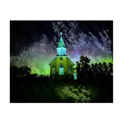 Design Diamond Painting 20"×16"(Horizontal) Country Church Aurora