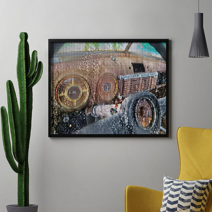 Design Diamond Painting 20"×16"(Horizontal) Old Truck Dashboard