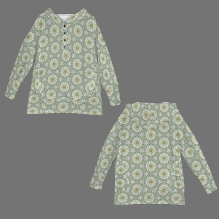 Hooded Pullover Carnival Tile Yellow and Green