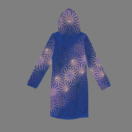 Hoodie Dress Indigo Copper Geometric