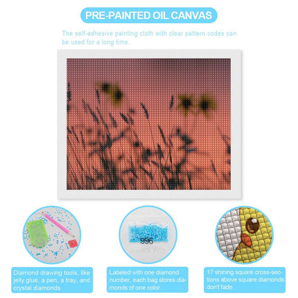 Design Diamond Painting 20"×16"(Horizontal) Wildflowers Along the River Bank
