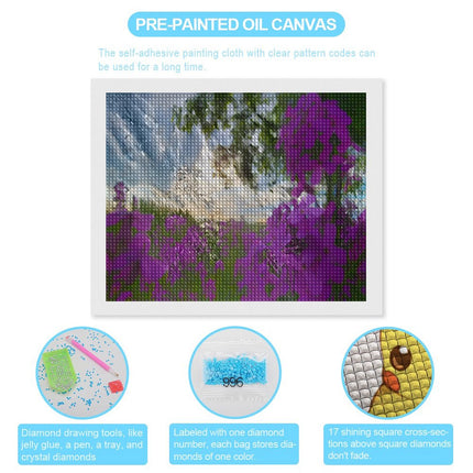 Design Diamond Painting 20"×16"(Horizontal) Dames Rocket by the Lake