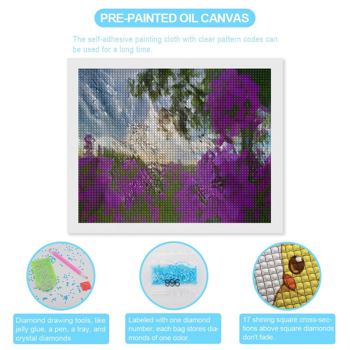 Design Diamond Painting 20"×16"(Horizontal) Dames Rocket by the Lake
