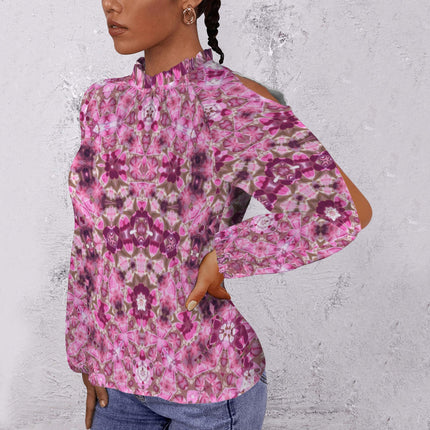 Long Slit Sleeve Blouse Pink Milkweed