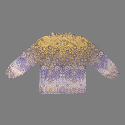 Long Slit Sleeve Blouse Gold and Lavendar Ombre