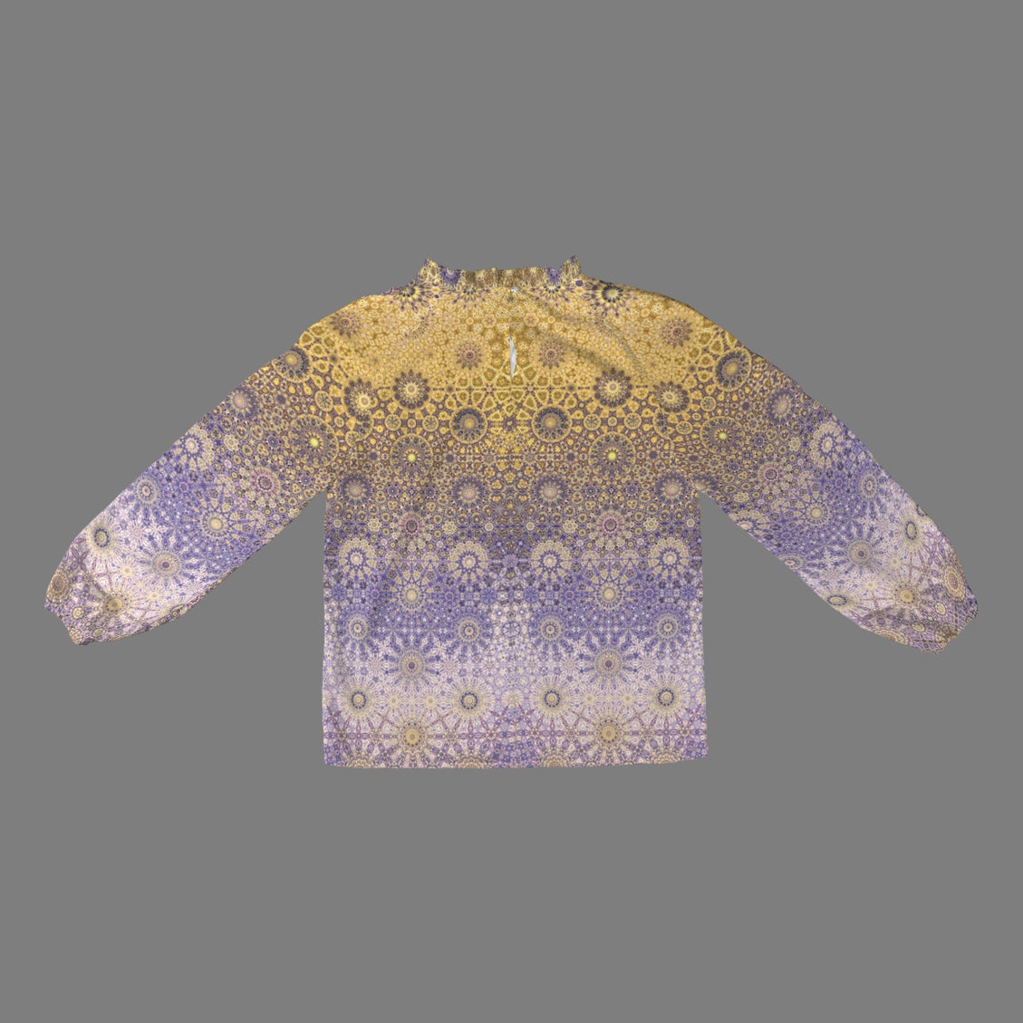 Long Slit Sleeve Blouse Gold and Lavendar Ombre