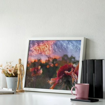 Design Diamond Painting 20"×16"(Horizontal) Wildflowers at Sunset