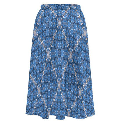 Layered Chiffon Skirt Blue Plaid