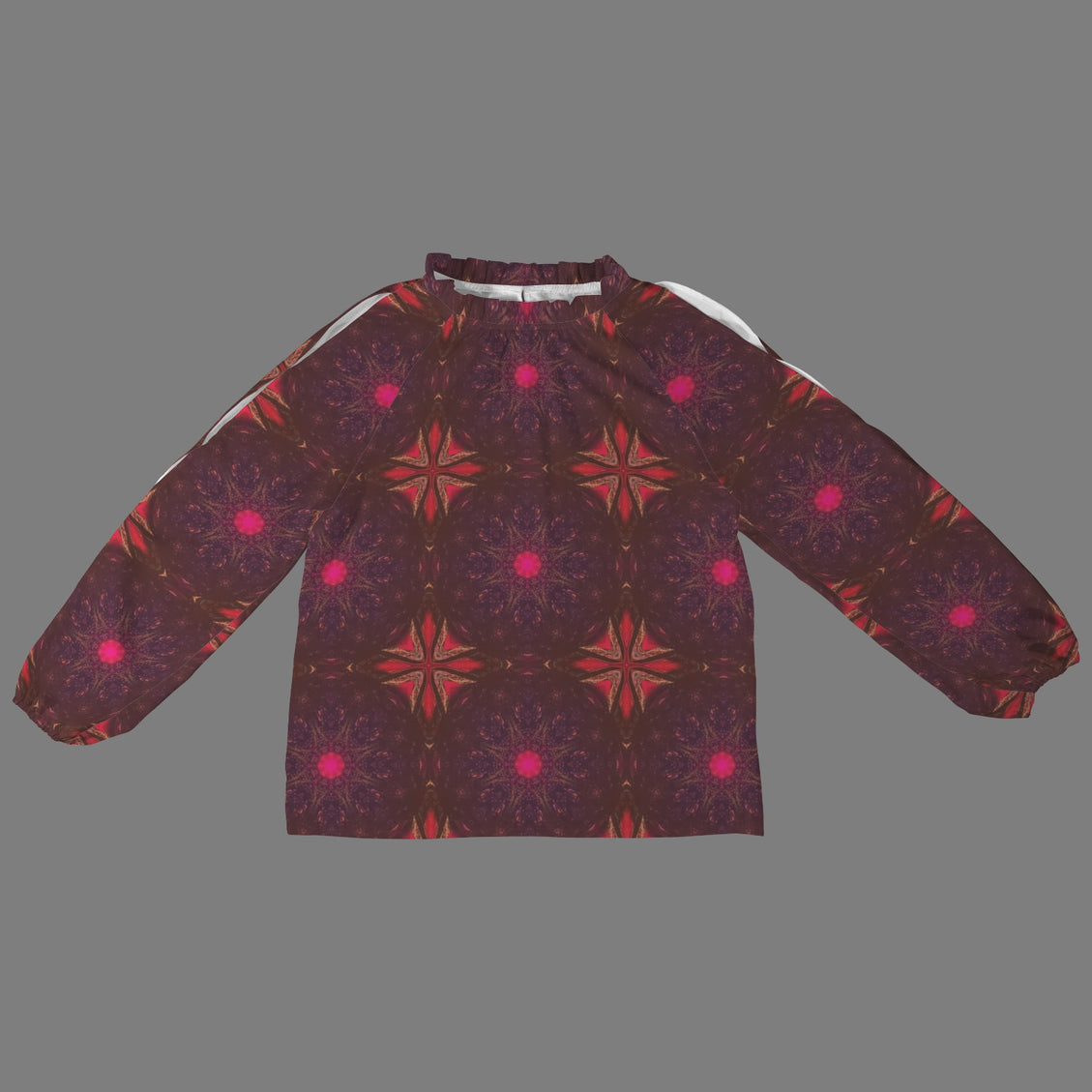 Long Slit Sleeve Blouse Prairie Flowers Sunset