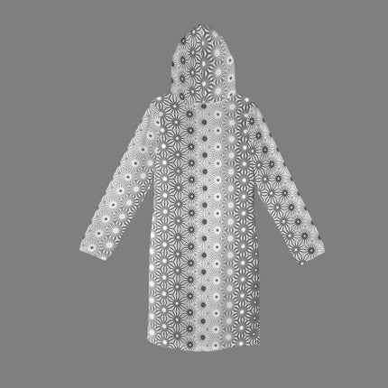 Hoodie Dress White and Black Geometric