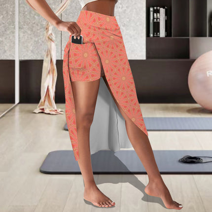 Skort Orange and Yellow Wildflowers Geometric