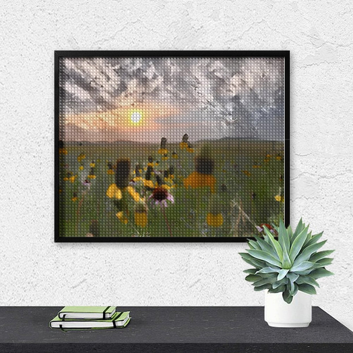 Design Diamond Painting 20"×16"(Horizontal) Wildflowers on the Prairie South Grand River IV