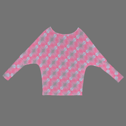 Batwing Long Sleeve Sweater Pink and Periwinkle Butterfly Balm
