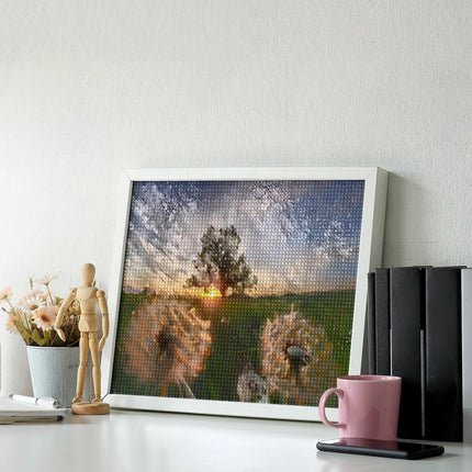 Design Diamond Painting 20"×16"(Horizontal) Dandelions at Sunset South Grand River