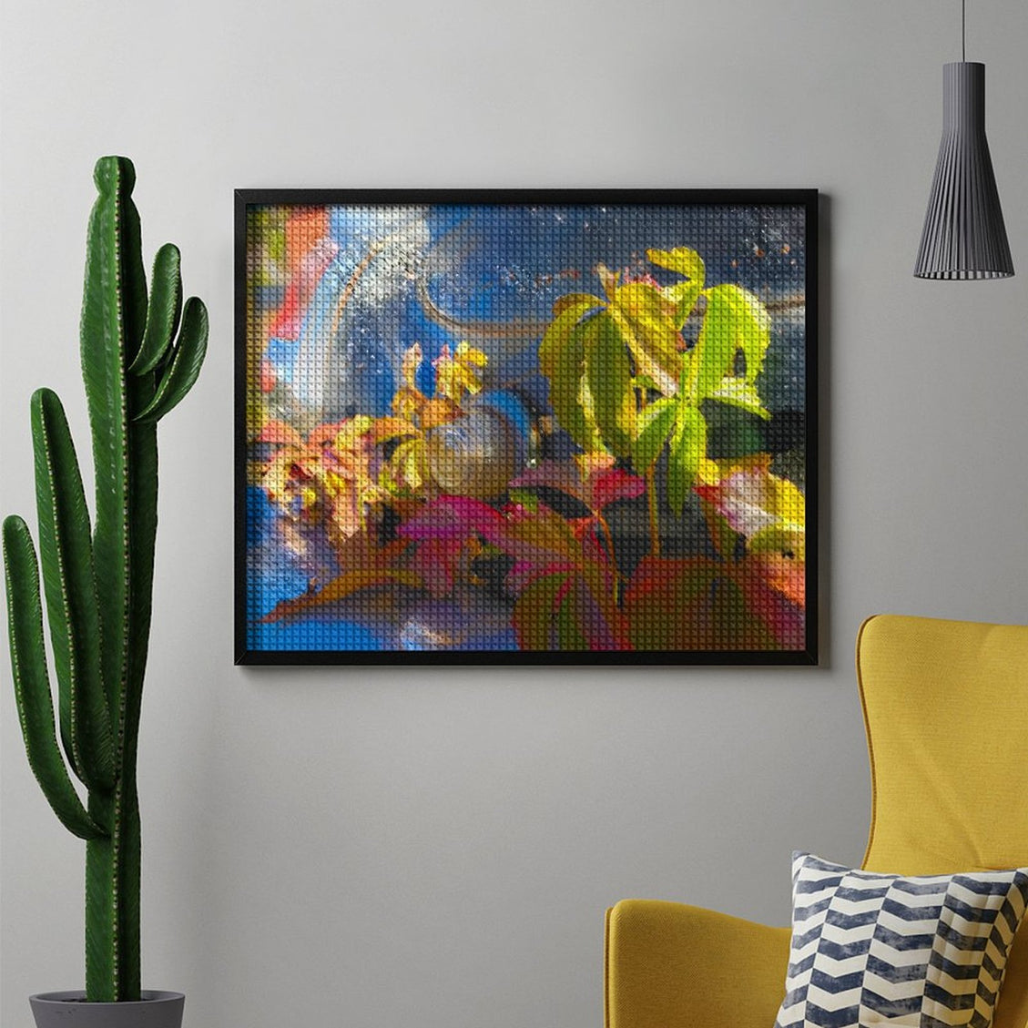 Design Diamond Painting 20"×16"(Horizontal) Classic Car Fall Leaves