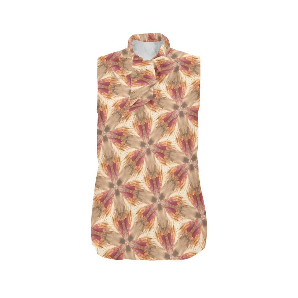 Bow Tie V Neck Sleeveless Blouse Gravel Road Weeds