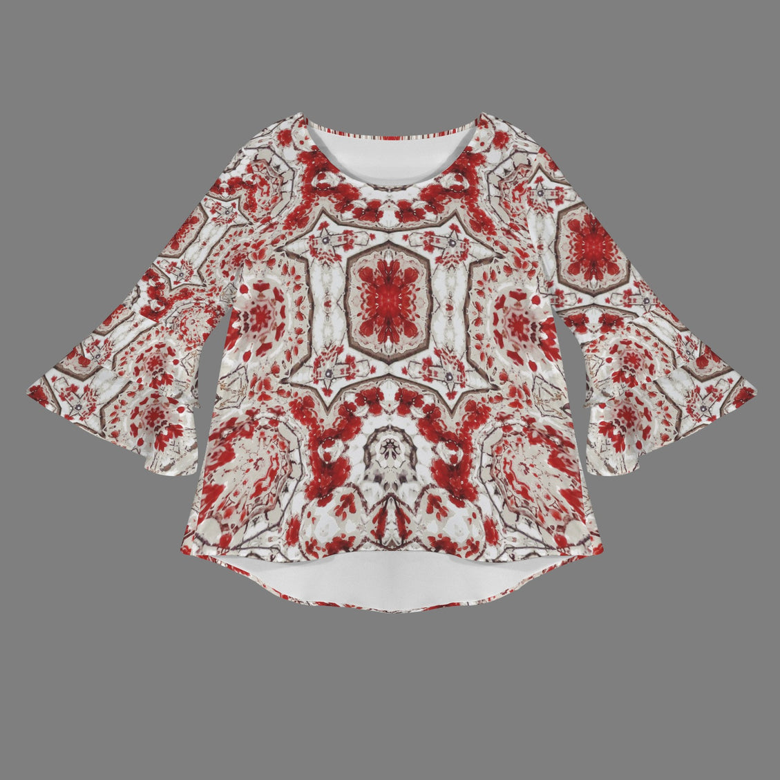 Layered Flare Sleeve Blouse Buffalo Berries