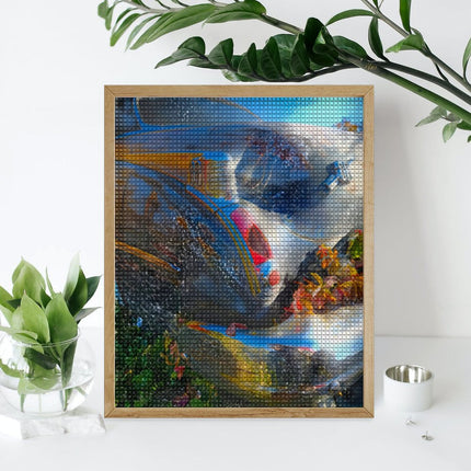 Design Diamond Painting 16"×20"(Vertical) Old Car Autumn