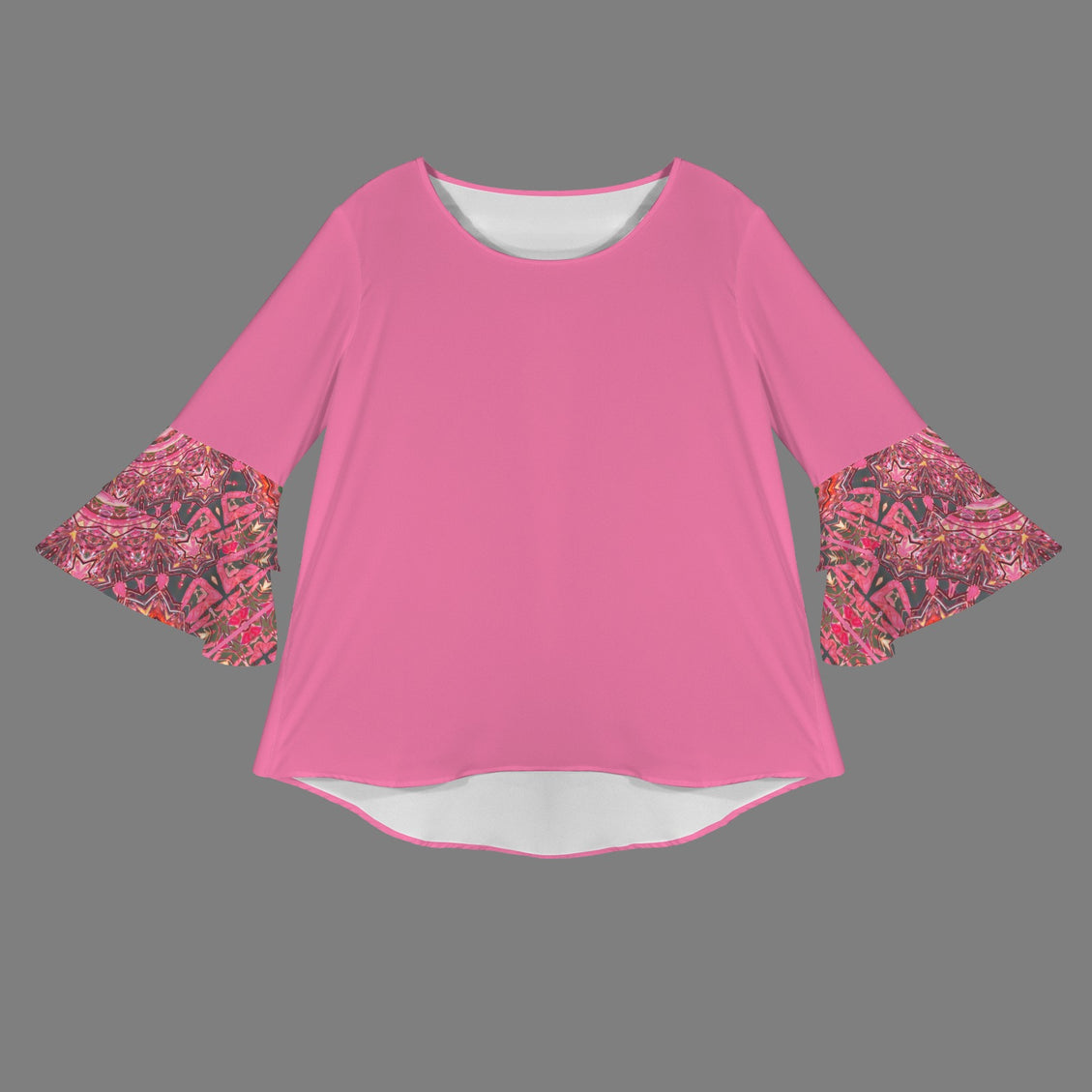 Layered Flare Sleeve Blouse Carnival Pink