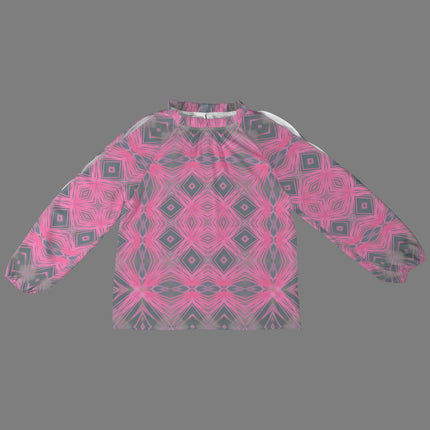 Long Slit Sleeve Pink and Gray Flower
