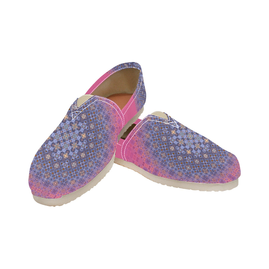 Espadrilles Canvas Pheasant Feathers Mandela Boho Pink