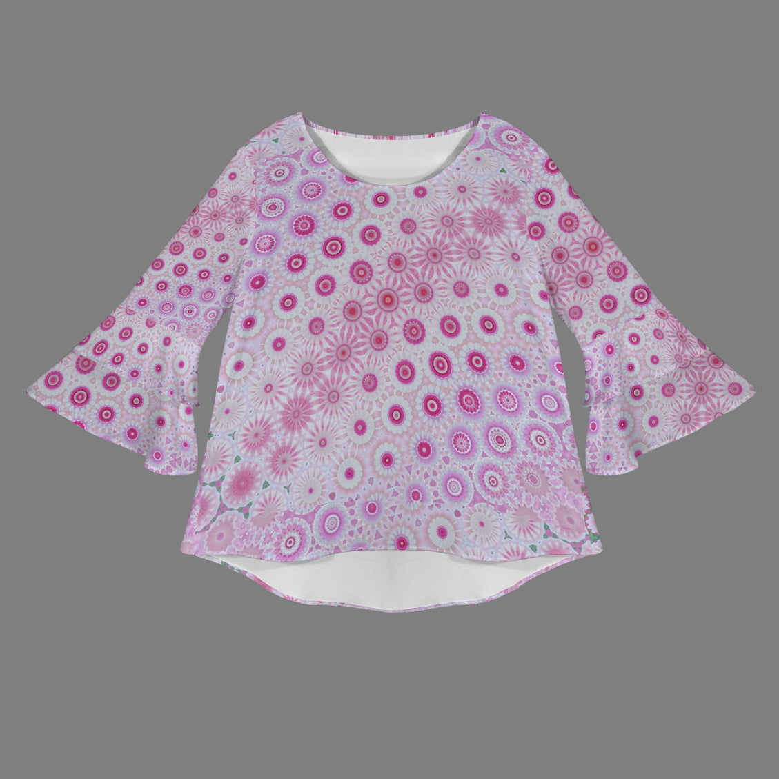 Flare Sleeve Blouse Raspberry Swirl