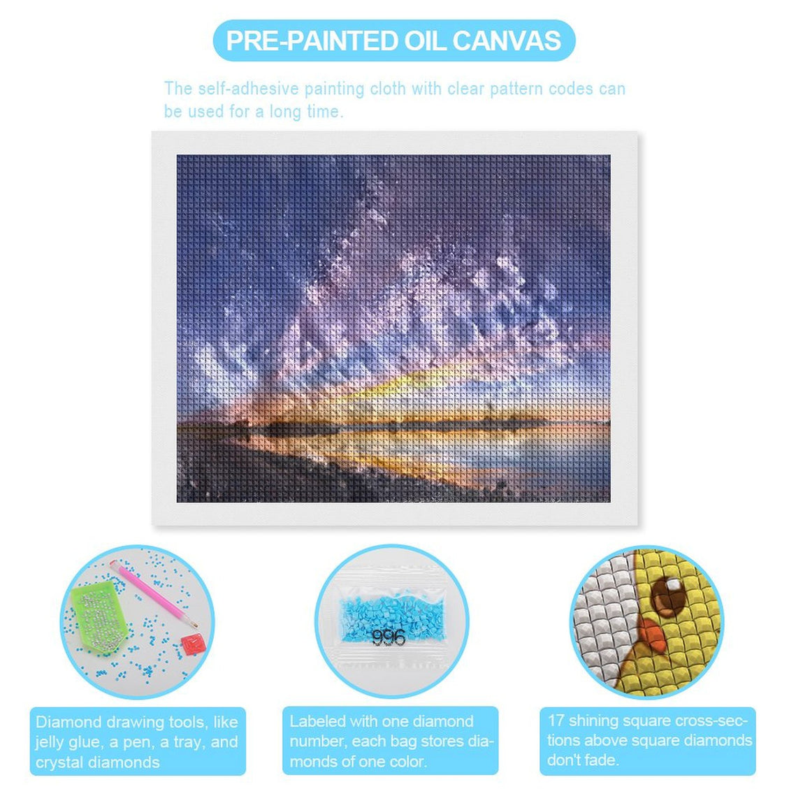 Design Diamond Painting 20"×16"(Horizontal) Sunset on the Lake