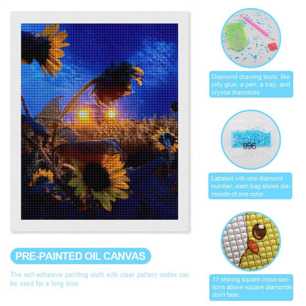 Design Diamond Painting 16"×20"(Vertical) Sunflowers in Headlights